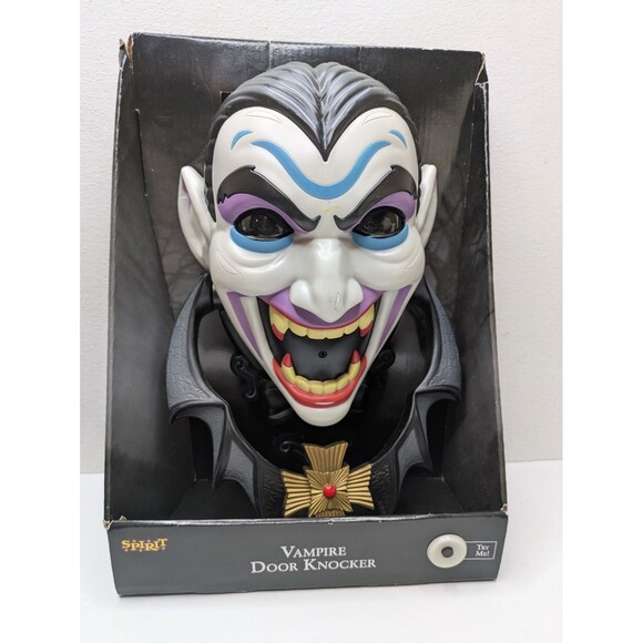Spirit Halloween Vampire Door Knocker Animated Decoration Lights & Sounds NEW - Picture 1 of 7